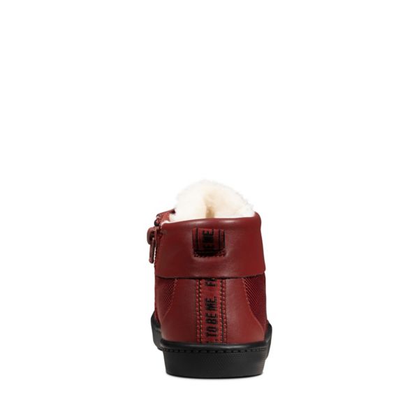 Clarks Girls City Peak Kid Casual Shoes Dark Red | CA-5643017